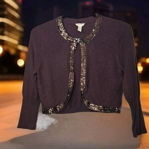 Abercrombie & Fitch Purple Sequin Cardigan